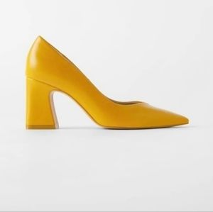 COPY - Zara Mustard Block Court Heels